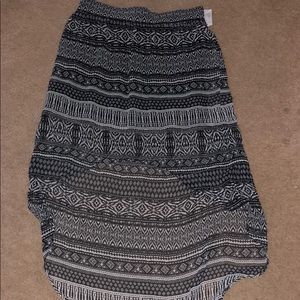 Black and White Angled Skirt